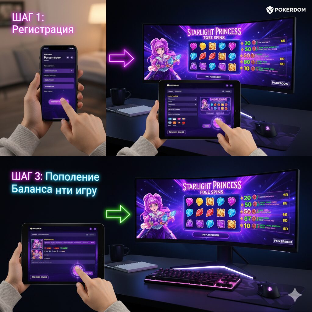 Step-by-step instructions for starting to play Starlight Princess
