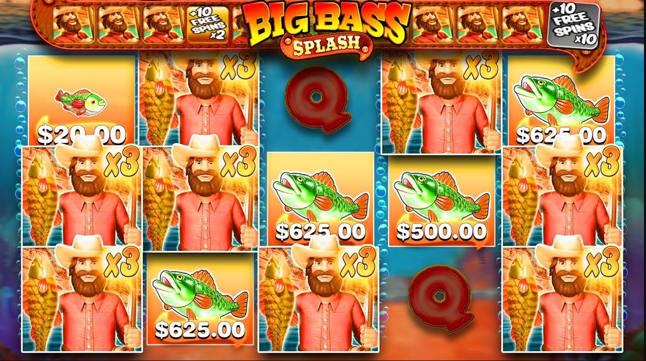 Pragmatic Play-ден Big Bass Bonanza слотының ойын экраны