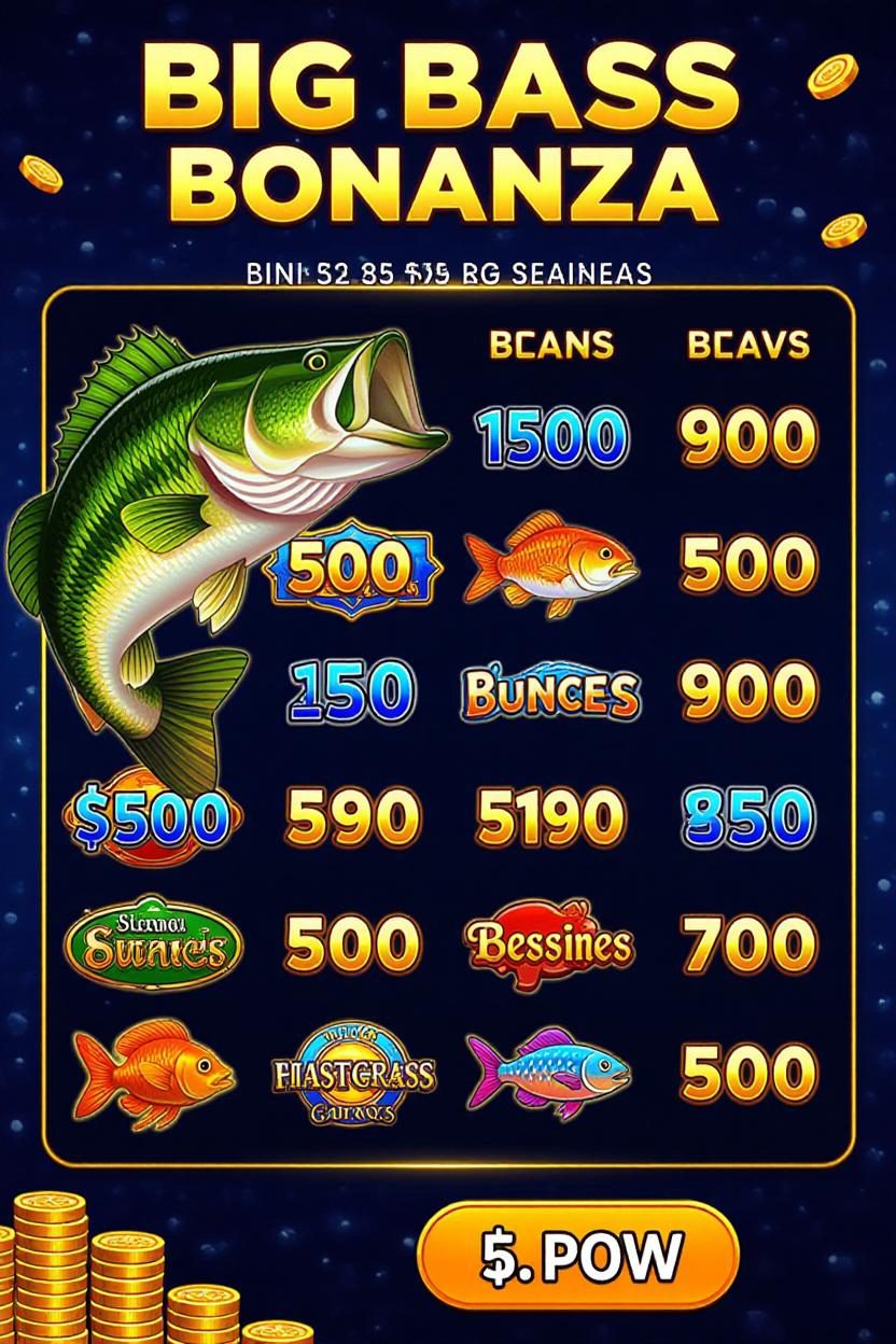Big Bass Bonanza Символдарының Төлем Кестесі