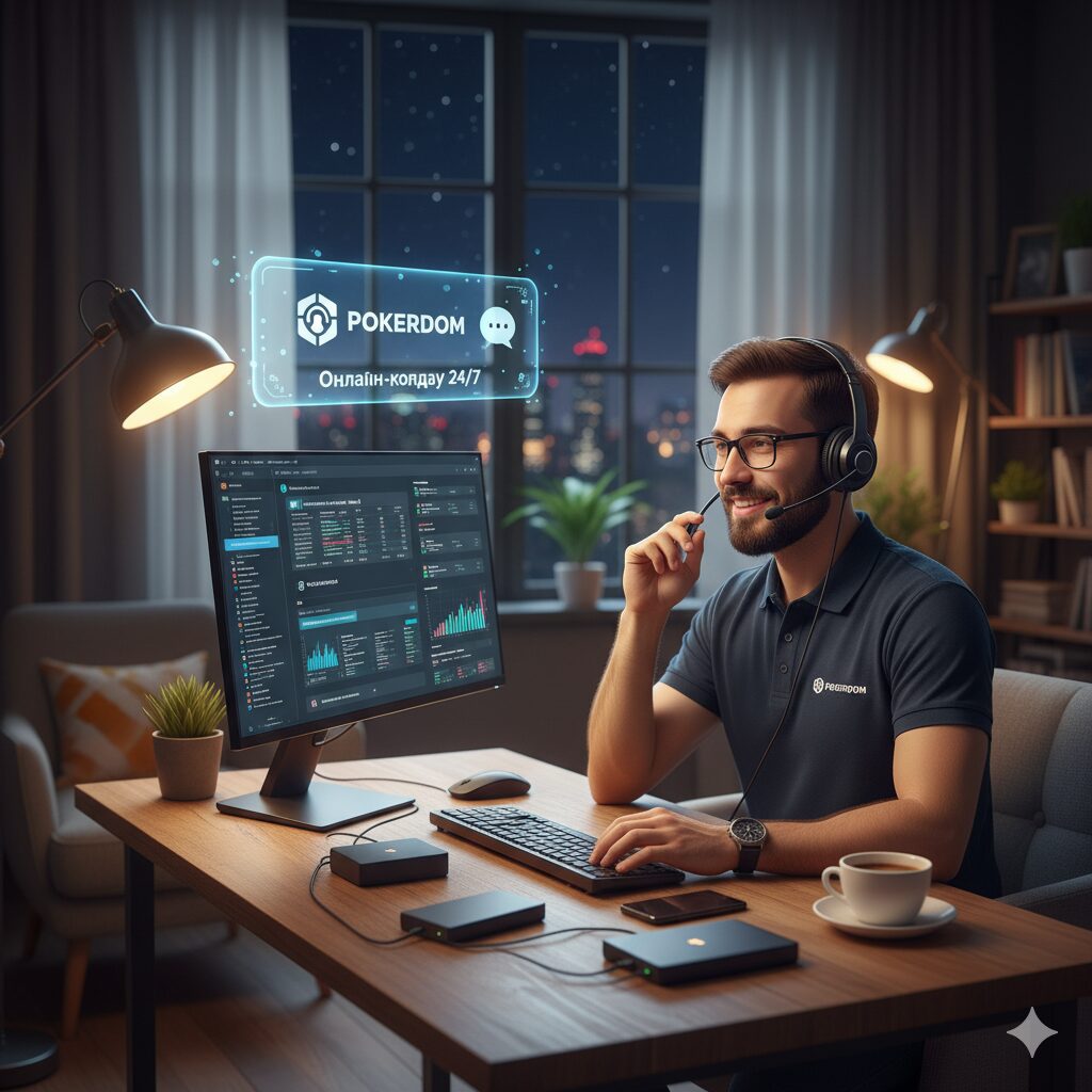 Pokerdom ойыншыларын тәулік бойы қолдау