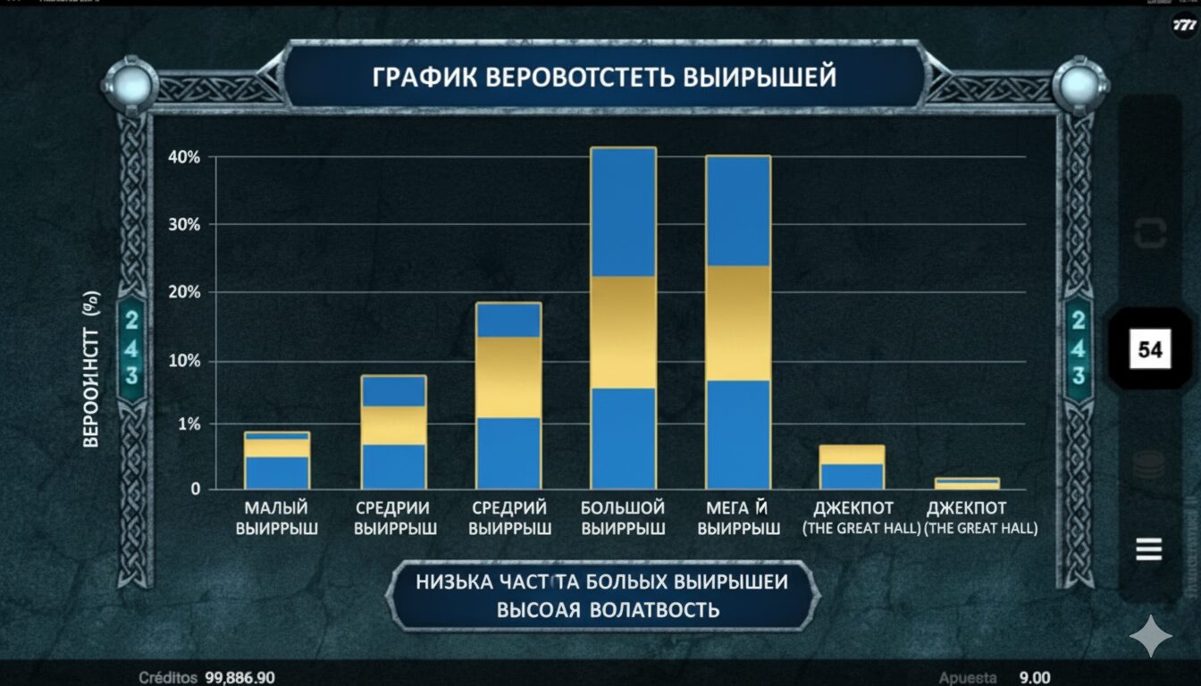 Probability distribution graph of wins in Thunderstruck II
