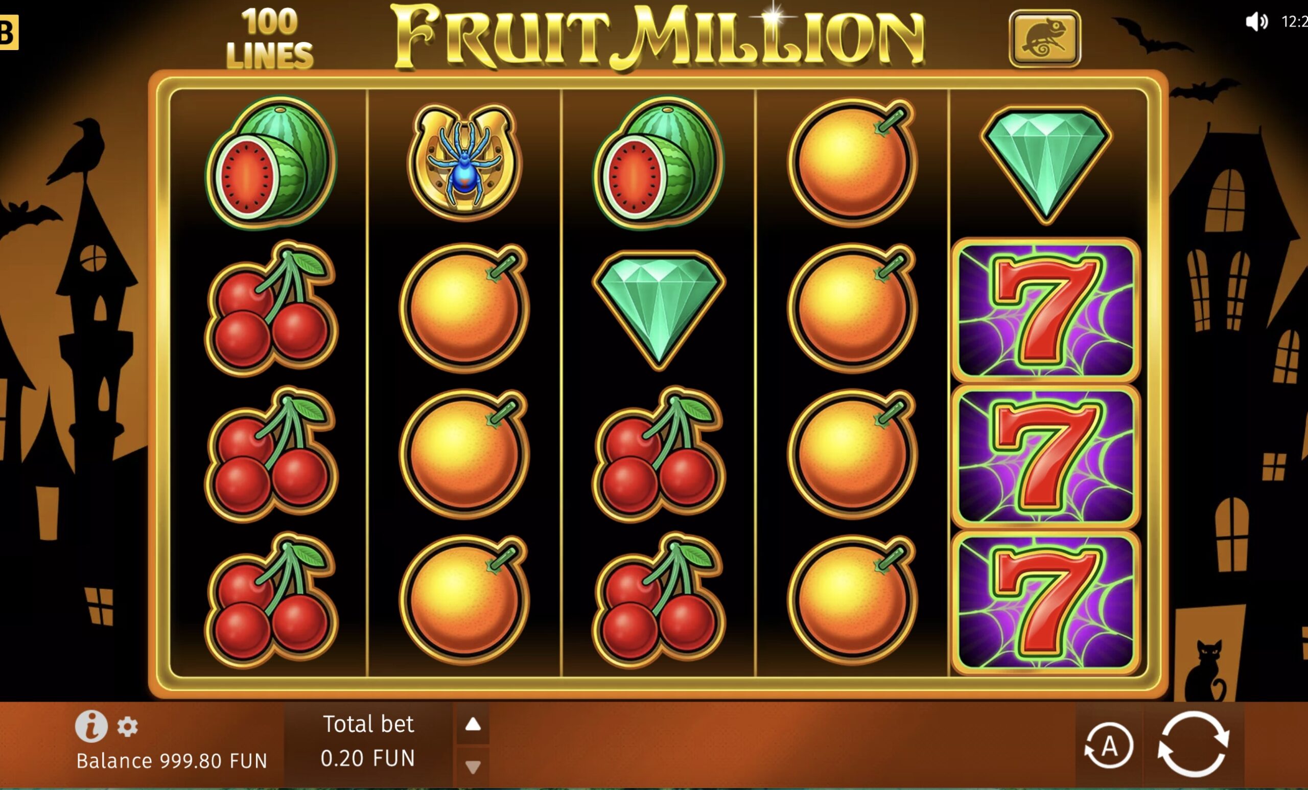 Игра в Fruit Million на мобильном устройстве