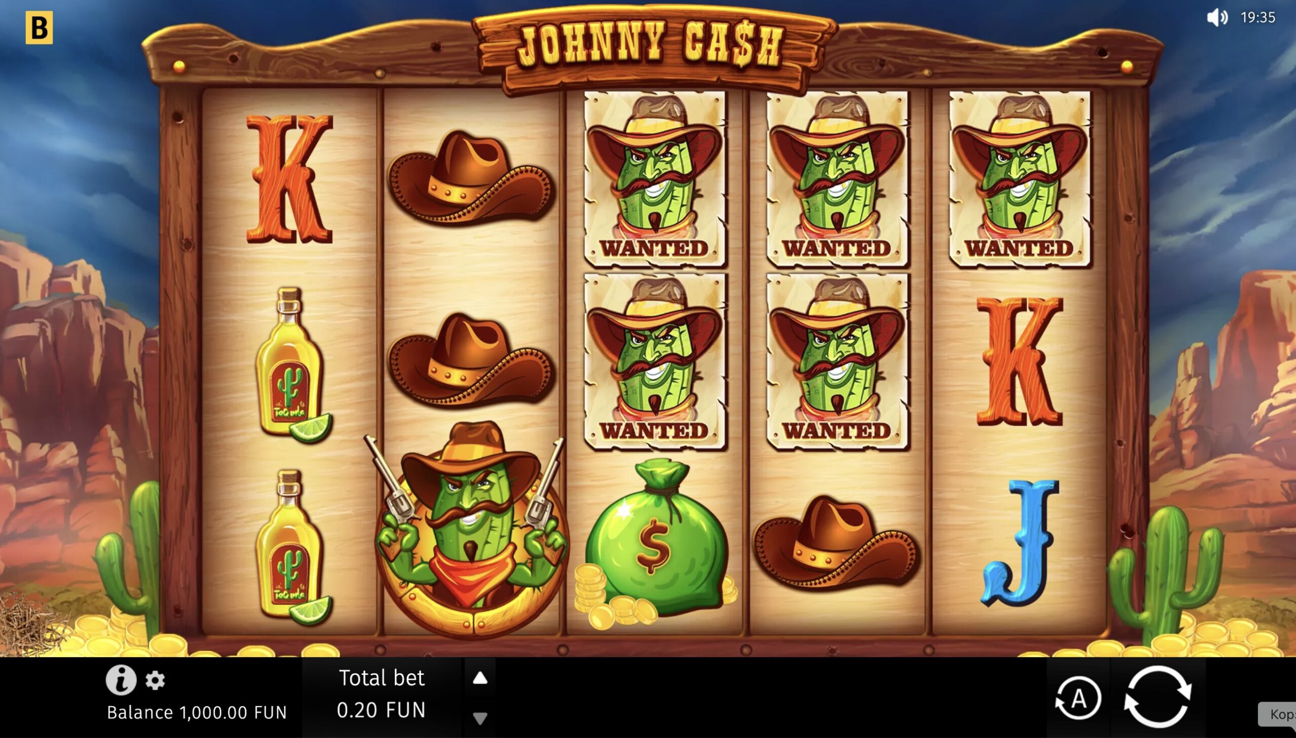 Бонусный раунд фриспинов в Johnny Cash слоте