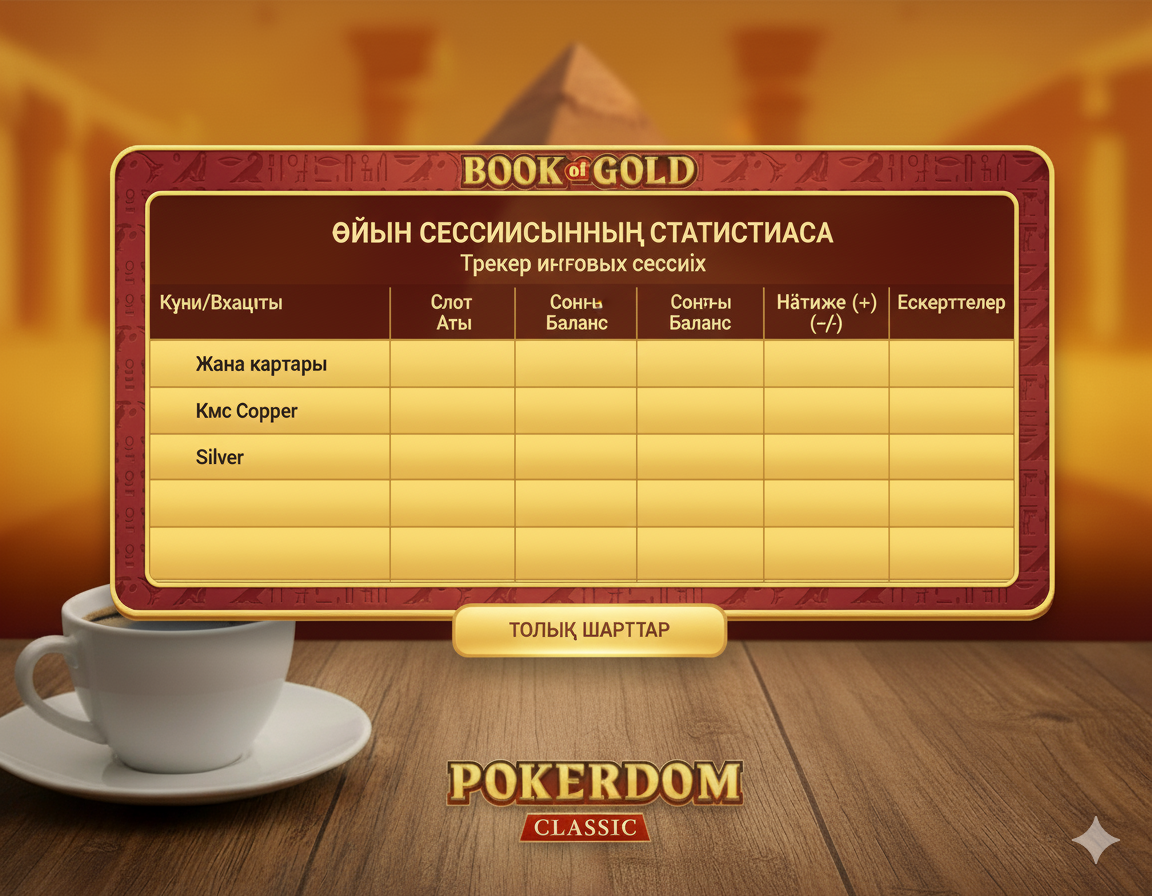 Ўйин сессиялари ва статистикасини кузатиш учун жадвал шаблони