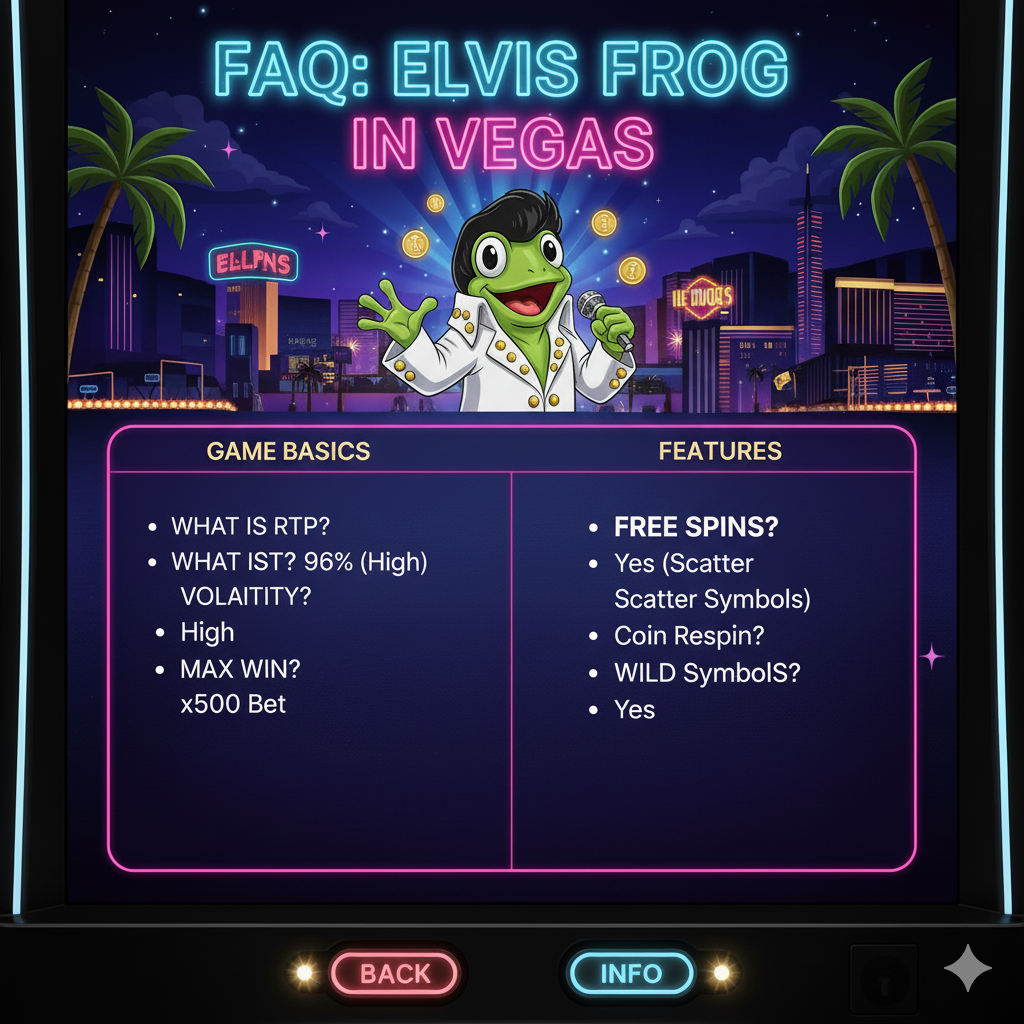 Answers to frequently asked questions about playing Elvis Frog in Vegas