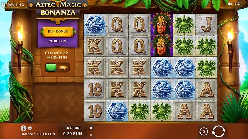 Бонусный раунд фриспинов в Aztec Magic Bonanza с растущим множителем