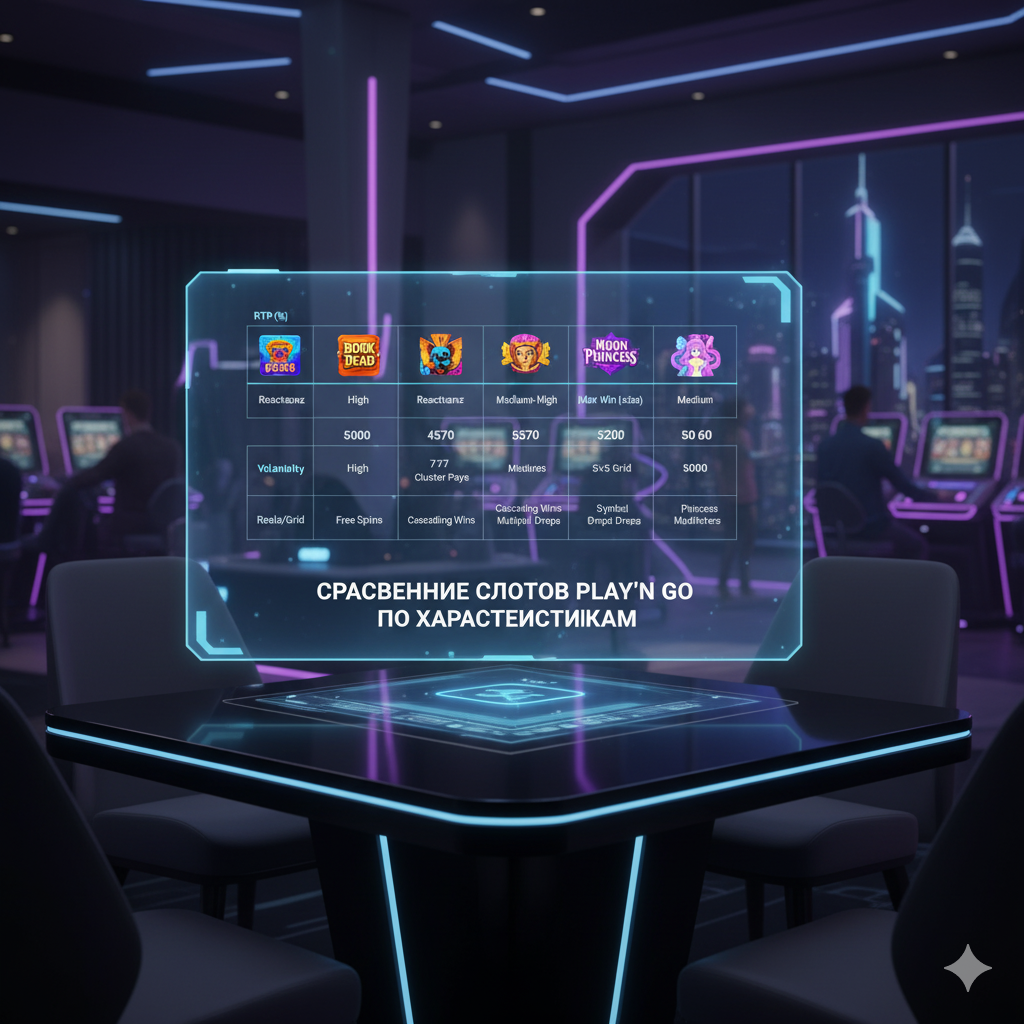Comparison of Play'n GO slots by characteristics
