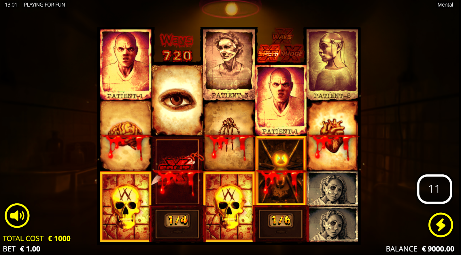 Process of revealing extra rows via Mining Zone during a series of wins