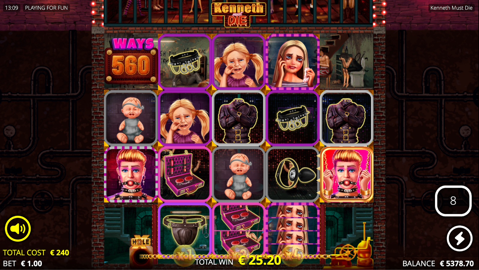 Lucky Wagon Spins bonus round with progressive multiplier