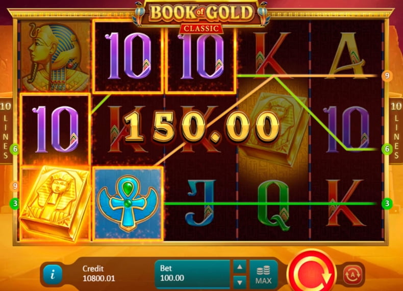Book of Gold Classic да кенгайувчи белгилар билан бонус раунди скриншоти