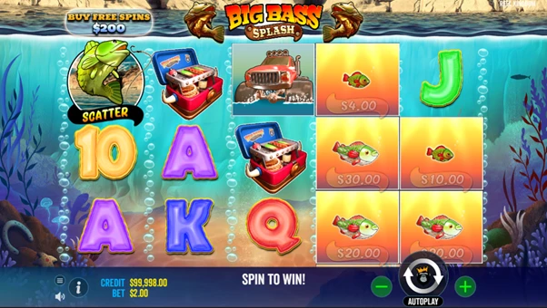 Бонусный раунд фриспинов в Big Bass Bonanza