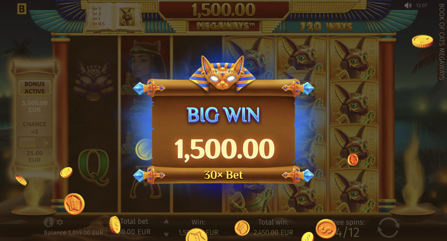 Book of Cats слотындағы Megaways механикасының түсіндірмесі