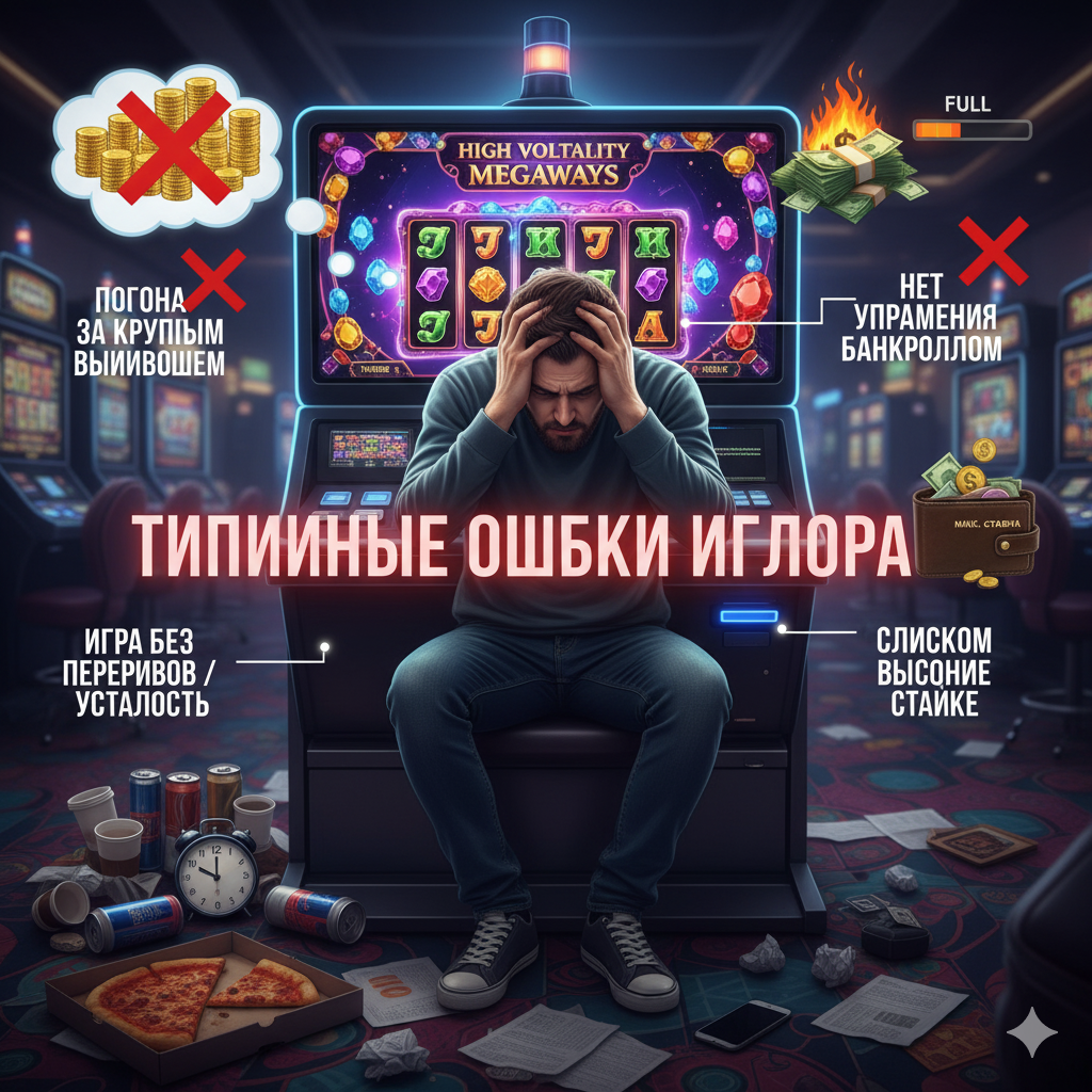 Типичные ошибки при игре в слоты с высокой волатильностью