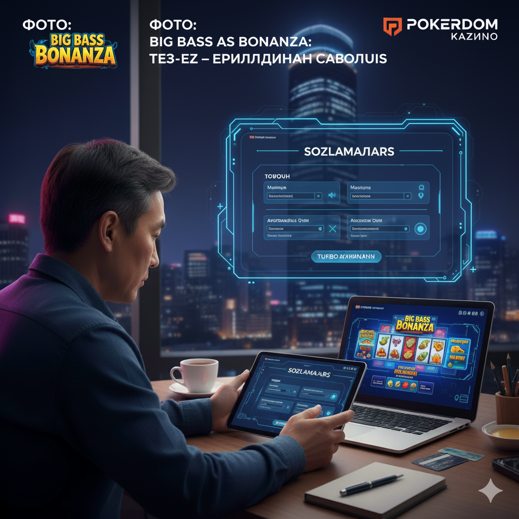 Big Bass Bonanza слотының дыбыс және автоматты ойнау опциялары бар параметрлер мәзірі