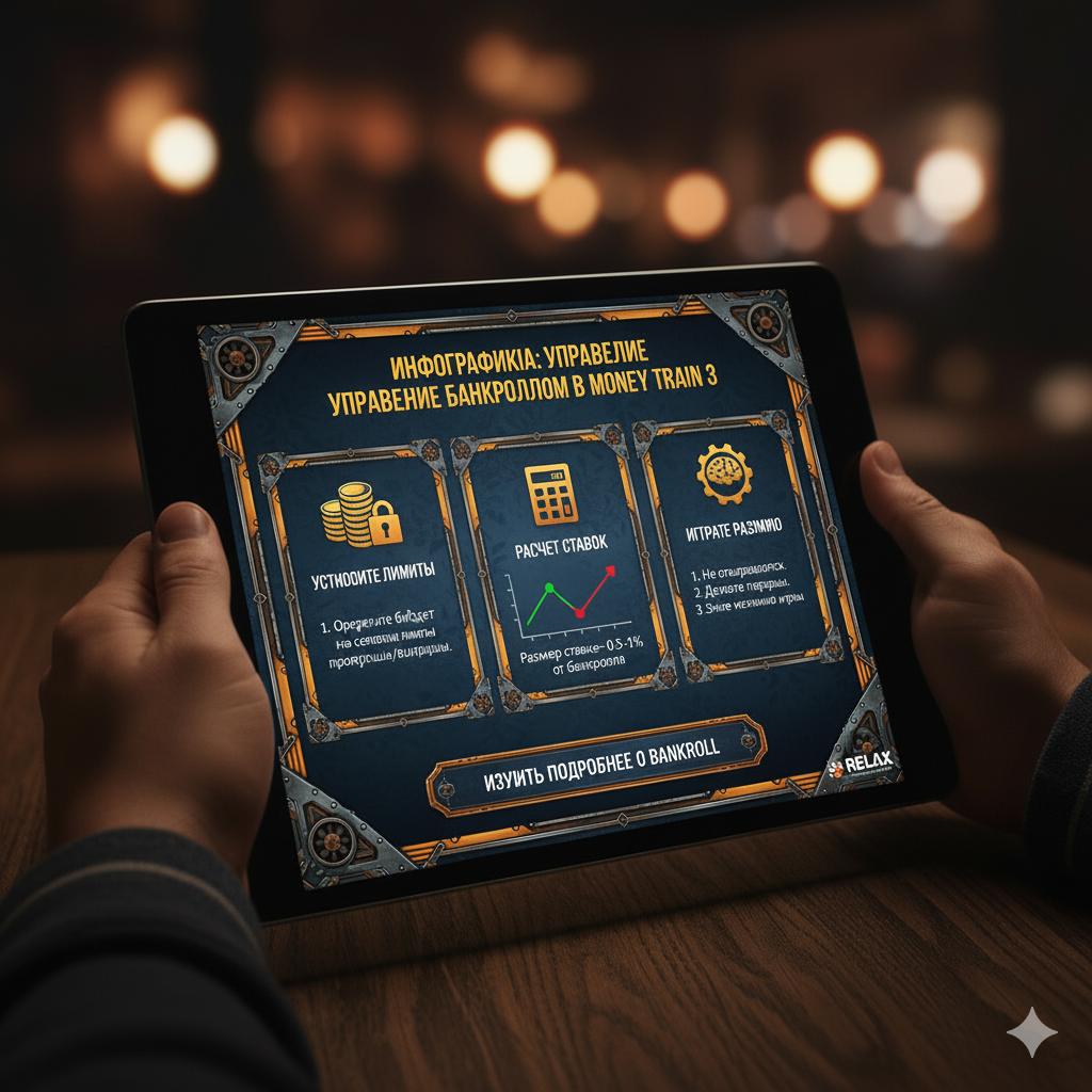 Инфографика с рекомендациями по управлению банкроллом для Money Train 3