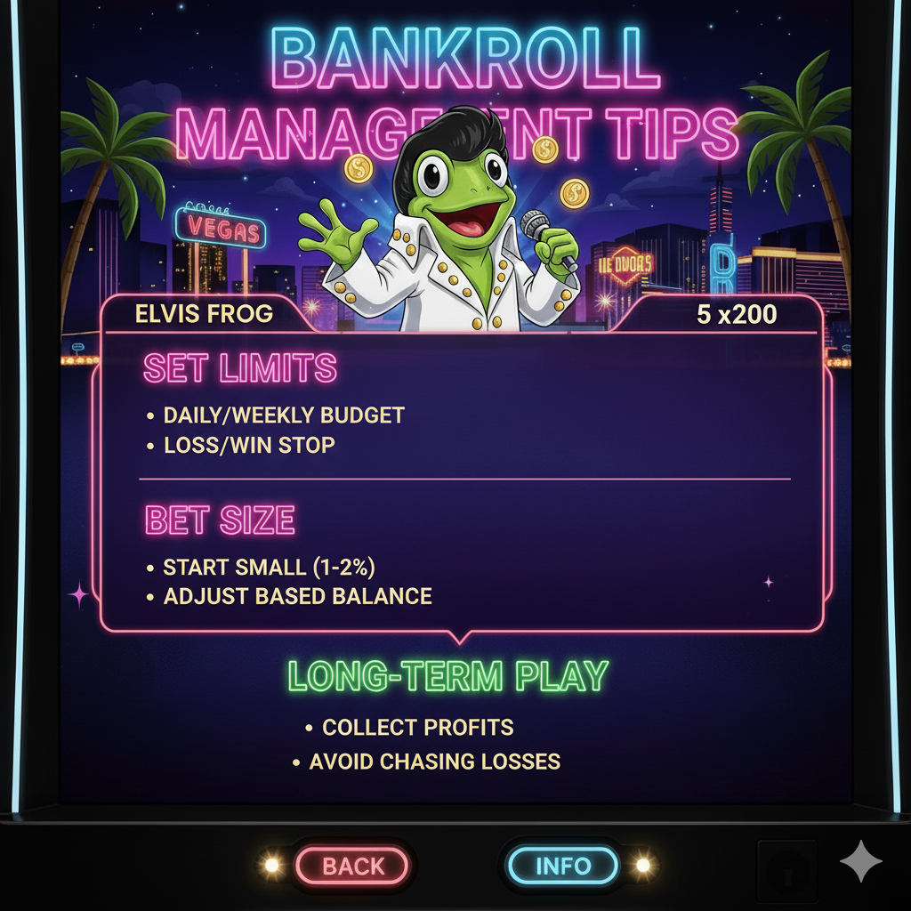 Tips for managing your bankroll in Elvis Frog in Vegas