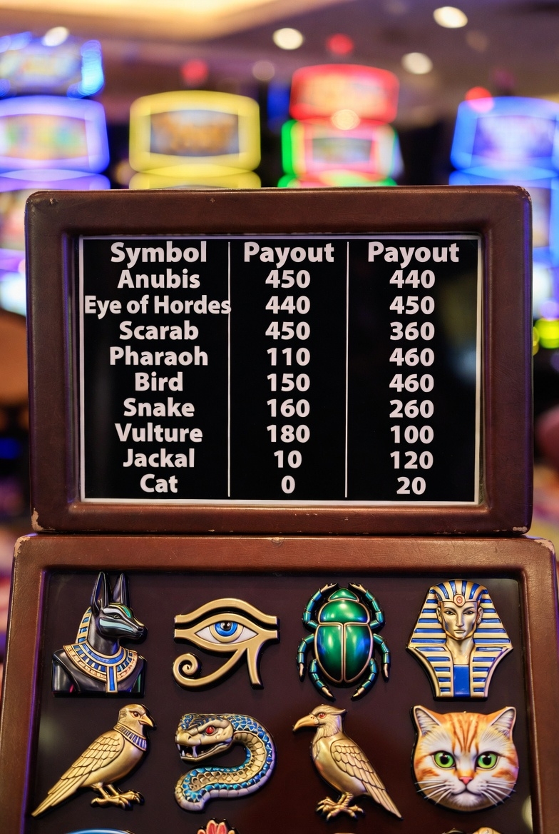 Valley of the Gods slot paytable and symbols