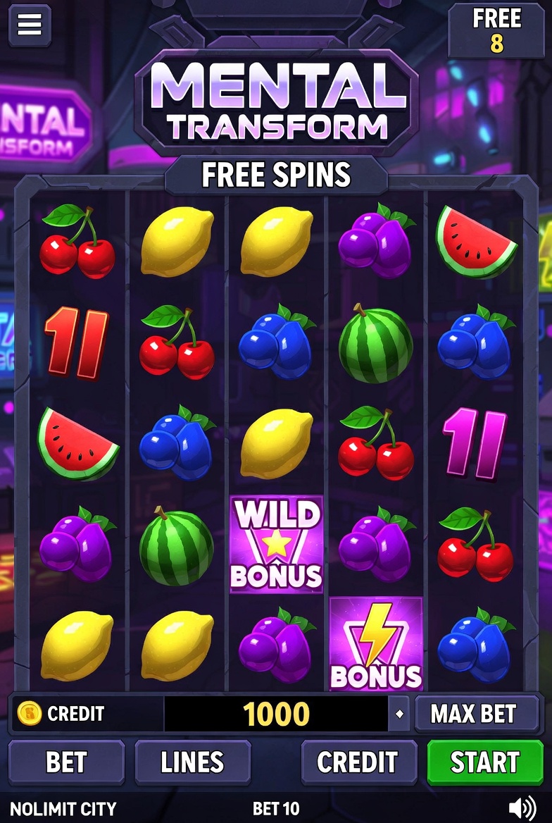 Бонусный раунд Mental Transform Free Spins с трансформацией символов