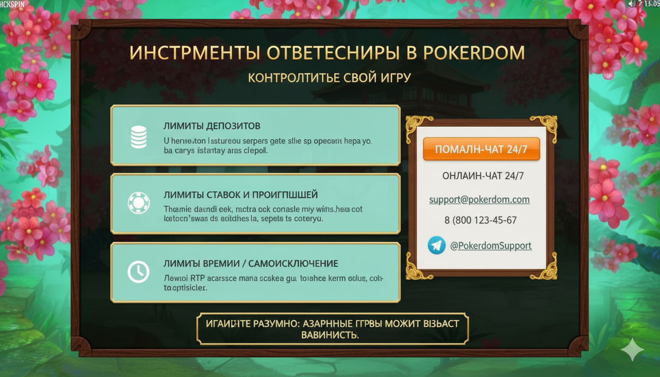 Инструменты ответственной игры в Pokerdom: лимиты депозитов, самоисключение, помощь